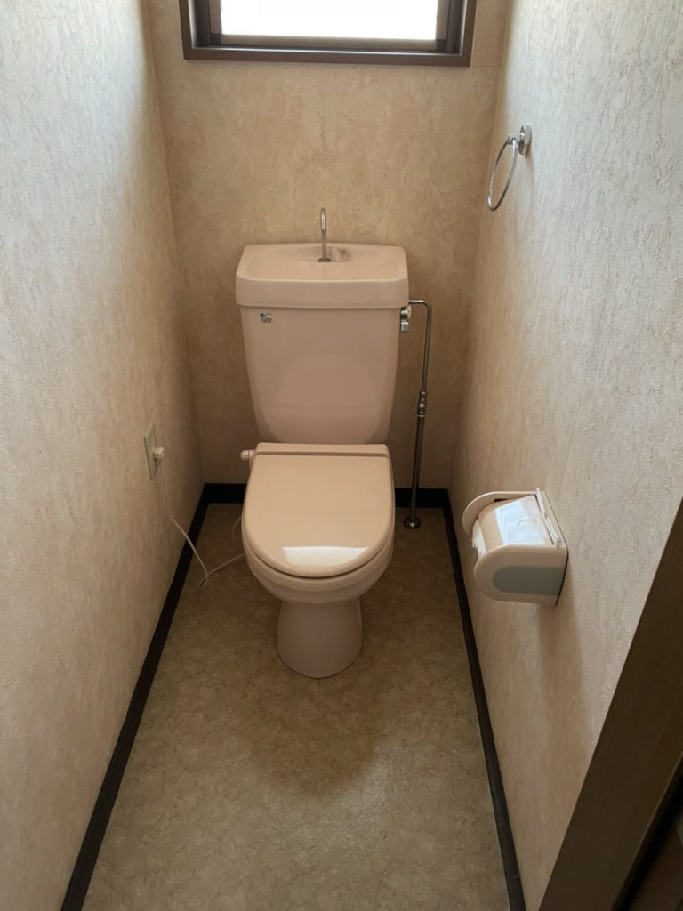 昔ながらのトイレで、フチがあり水量も多く使用するトイレとなっております。